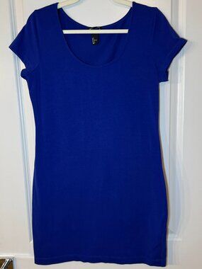 Royal Blue Short Sleeve Dress Large, H&M, Closet Staple!